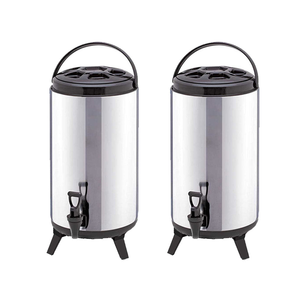 NNEAGS 2X 14L Portable Insulated Cold/Heat Coffee Tea Beer Barrel Brew Pot With Dispenser-0