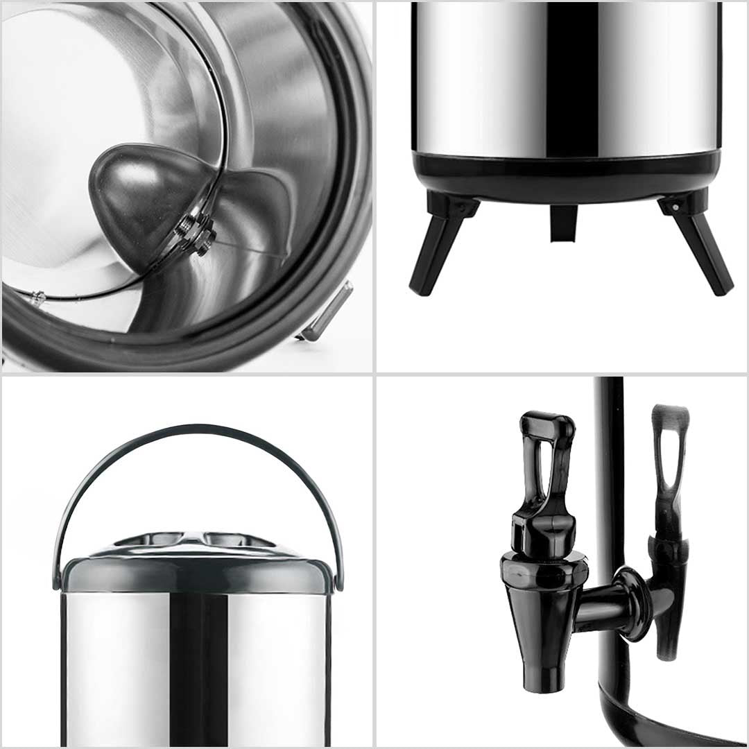 NNEAGS 2X 14L Portable Insulated Cold/Heat Coffee Tea Beer Barrel Brew Pot With Dispenser-3