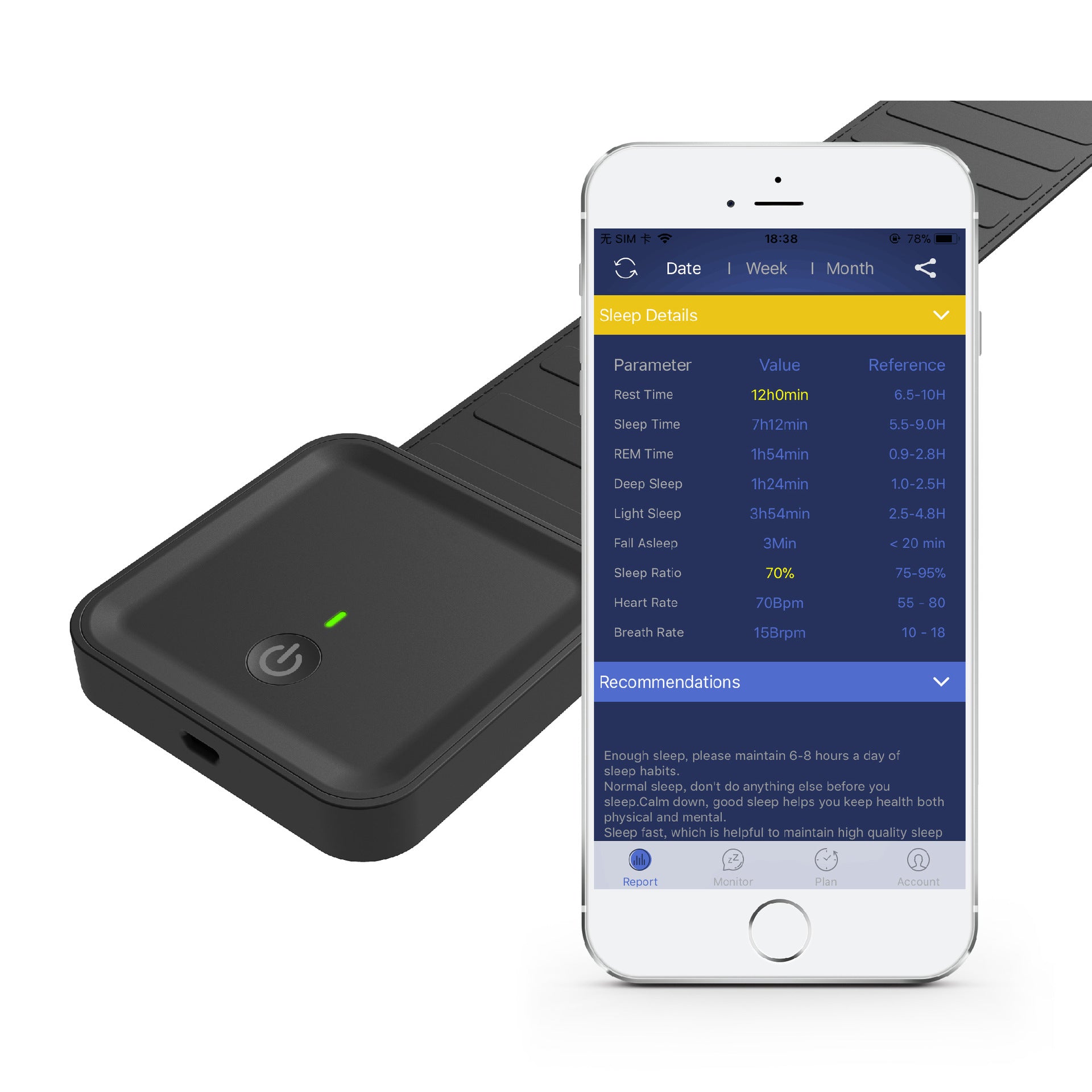 Smart Sleep Monitor Heart Rate Breathing Tracker